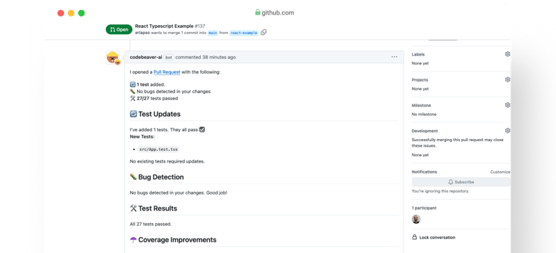 CodeBeaver Comment