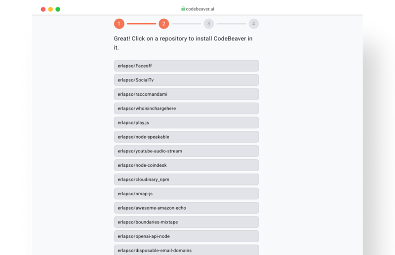 CodeBeaver Repository Selection